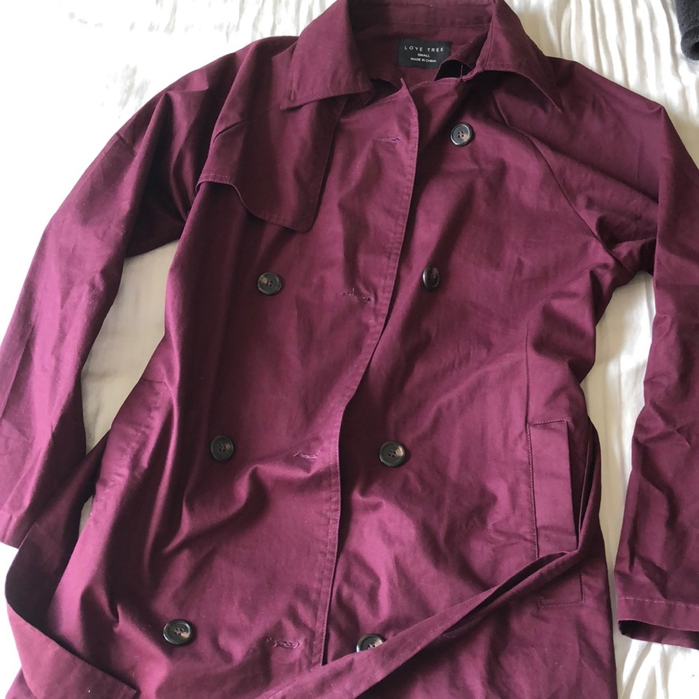 Burgundy Fall Button Down Coat